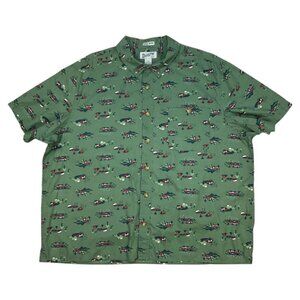 Duluth Untucked Camper Relaxed Fit Short Sleeve Shirt 2XL XXL Green Vanlife